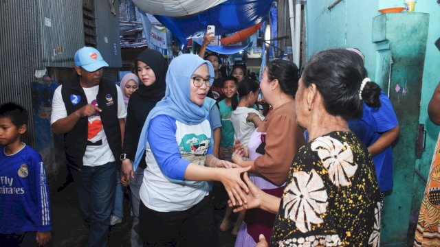 Rezki Gerakkan Suara Pemilih di Wilayah Utara Makassar Sambil Blusukan Sapa Warga