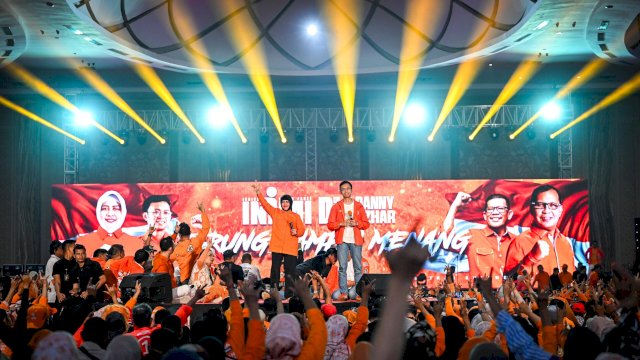 Indira-Ilham Kumpulkan Ribuan Pendukung Jelang Masa Tenang, Konsolidasi Kemenangan di Pilwakot Makassar