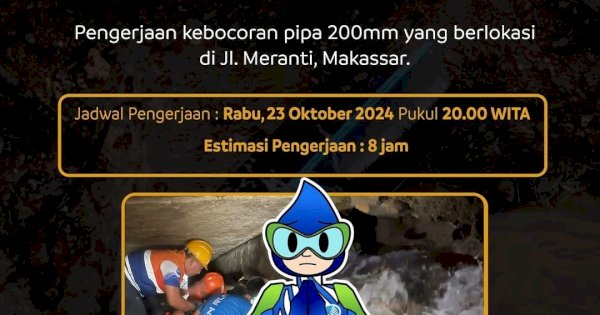 PDAM Sampaikan Permohonan Maaf ke Pelanggan, Suplai Air Terganggu Usai Pipa Bocor di Jalan Meranti