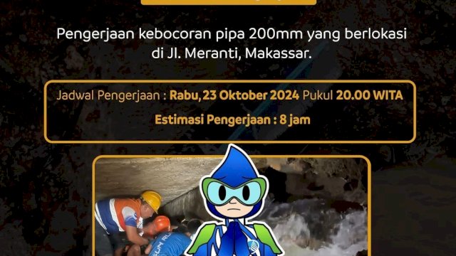 PDAM Sampaikan Permohonan Maaf ke Pelanggan, Suplai Air Terganggu Usai Pipa Bocor di Jalan Meranti