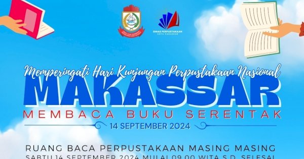 Peringati Hari Kunjungan Perpustakaan Nasional,   Makassar Lakukan Gerakan Baca Buku Serentak