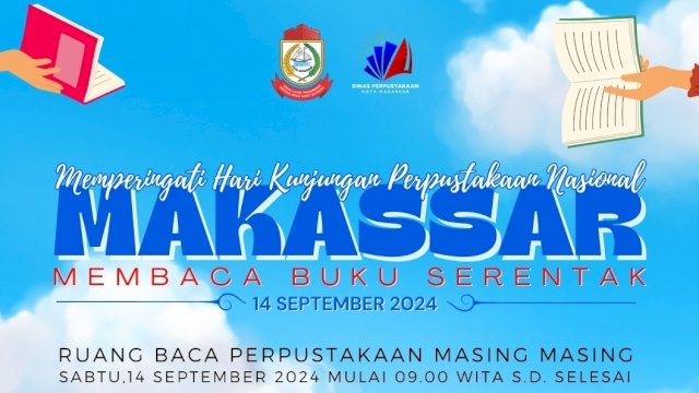 Peringati Hari Kunjungan Perpustakaan Nasional, Makassar Lakukan Gerakan Baca Buku Serentak