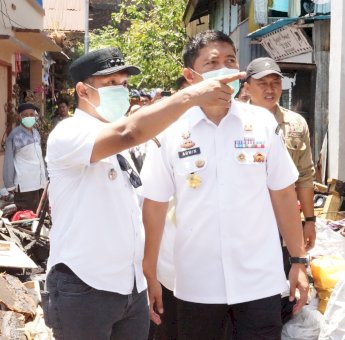 Camat Bontoala Dampingi Pjs Wali Kota Makassar Kunjungi Lokasi Kebakaran