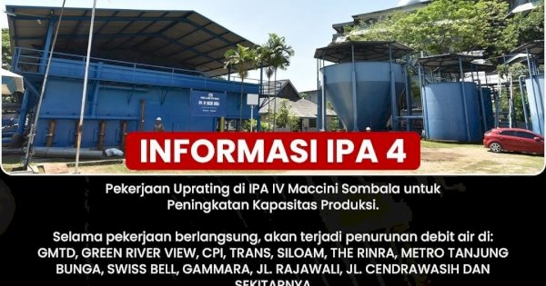 Tingkatkan Kapasitas Produksi, PDAM Lakukan Pengerjaan Uprating di IPA IV Maccini Sombala