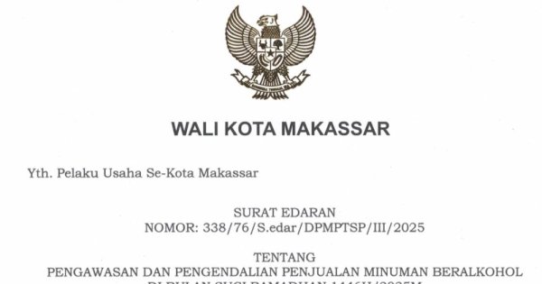 Pelaku Usaha di Makassar Dilarang Jual Minol Selama Ramadan