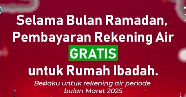 PDAM Gratiskan Pembayaran Rekening Air Masjid di Makassar Selama Ramadan