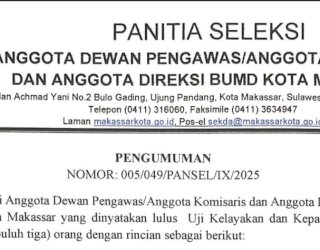 Lolos UKK, 33 Calon Direksi dan Dewas Perusda Masuk Tahap Wawancara Wali Kota