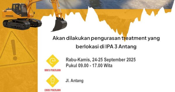 Perawatan IPA 3 Antang, PDAM Imbau Pelanggan Tampung Air