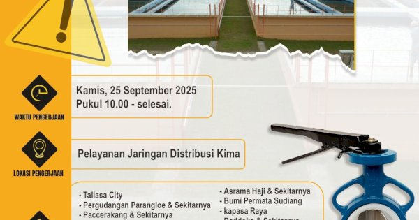 Perbaikan Pompa Distribusi Kima, Tekanan Air di Sejumlah Wilayah Menurun