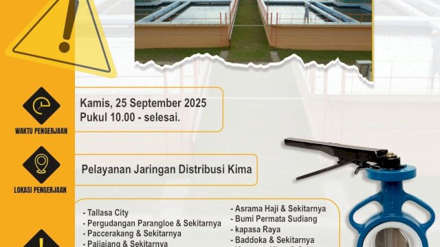 Perbaikan Pompa Distribusi Kima, Tekanan Air di Sejumlah Wilayah Menurun