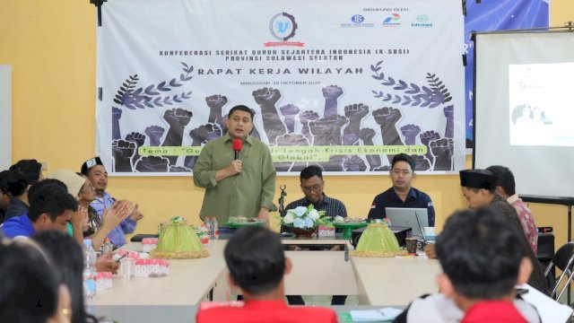 Wali Kota Makassar Tekankan Pentingnya Kolaborasi Tripartit pada Rakerwil KSBSI Sulsel 2025