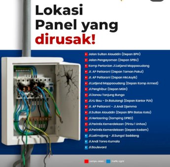 17 Panel Listrik PJU dan Traffic Light di Makassar Dirusak OTK, Dishub: Ganggu Layanan dan Ancaman Keselamatan