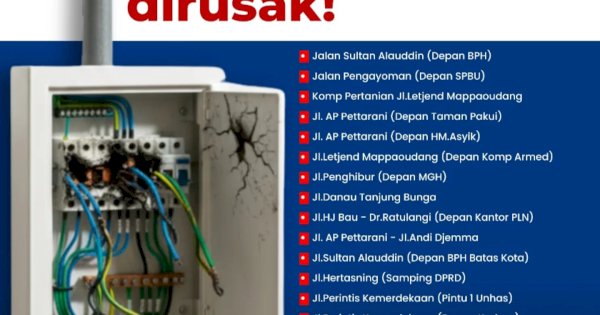 17 Panel Listrik PJU dan Traffic Light di Makassar Dirusak OTK, Dishub: Ganggu Layanan dan Ancaman Keselamatan