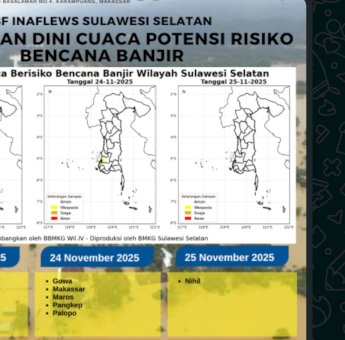 BPBD Makassar Imbau Warga Waspada Cuaca Ekstrem 23&ndash;24 November