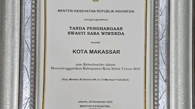 Kota Makassar Raih Penghargaan Swasti Saba Wiwerda 2025