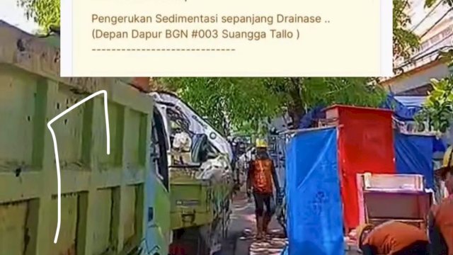 Satgas Drainase Dinas PU Makassar Lakukan Normalisasi Saluran Drainase di Jalan Sunu