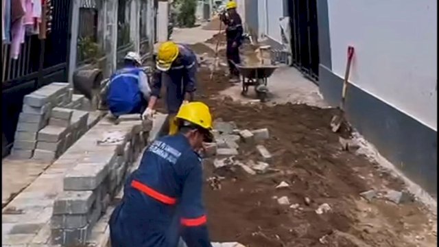 Paving Blok, Aduan Warga Lewat Lontara+ Ditangani Langsung Dinas PU Makassar