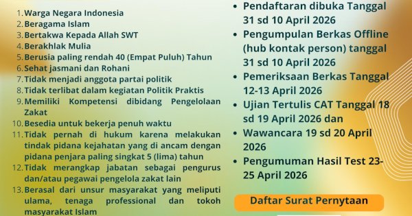 Dibuka Seleksi Komisioner BAZNAS Kota Makassar Periode 2026–2031, Ini Syarat dan Jadwalnya!