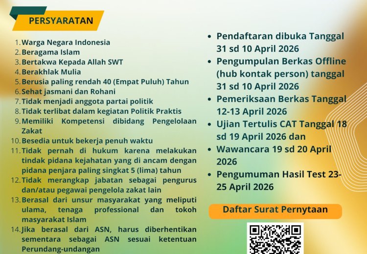 Dibuka Seleksi Komisioner BAZNAS Kota Makassar Periode 2026&ndash;2031, Ini Syarat dan Jadwalnya!