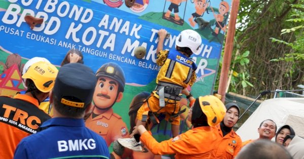 BPBD Makassar Perkuat Edukasi Kebencanaan Lewat Outbound Anak Tangguh