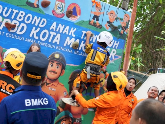 BPBD Makassar Perkuat Edukasi Kebencanaan Lewat Outbound Anak Tangguh
