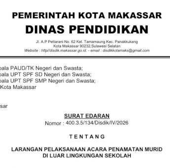 Tekankan Kesederhanaan, Disdik Makassar Larang Acara Penamatan Murid di Luar Sekolah