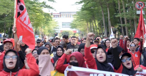 May Day 2026, Munafri-Aliyah Ramaikan Fun Walk Serikat Buruh dan Pekerja