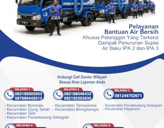 PDAM Makassar Siagakan Mobil Tangki Gratis, Layani Pelanggan Terdampak Penurunan Suplai Air Baku