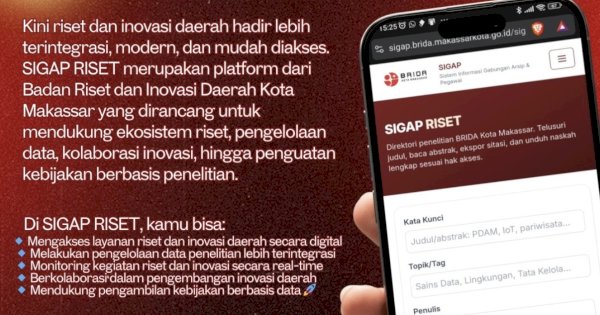 BRIDA Makassar Permudah Akses Data dan Kolaborasi Penelitian Lewat Sigap Riset