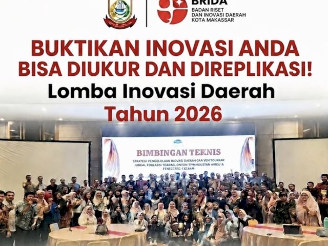 BRIDA Makassar Buka Lomba Inovasi Daerah 2026, Dorong ASN Hadirkan Inovasi yang Terukur dan Replikatif