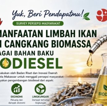 BRIDA Makassar Kaji Potensi Biodiesel dari Limbah Ikan dan Cangkang Biomassa, Libatkan Masyarakat Lewat Survei