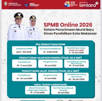 Pendaftaran SPMB 2026 Dibuka, Disdik Makassar Tegaskan Tak Ada Tambahan Kuota