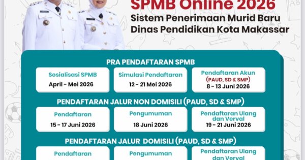 Pendaftaran SPMB 2026 Dibuka, Disdik Makassar Tegaskan Tak Ada Tambahan Kuota