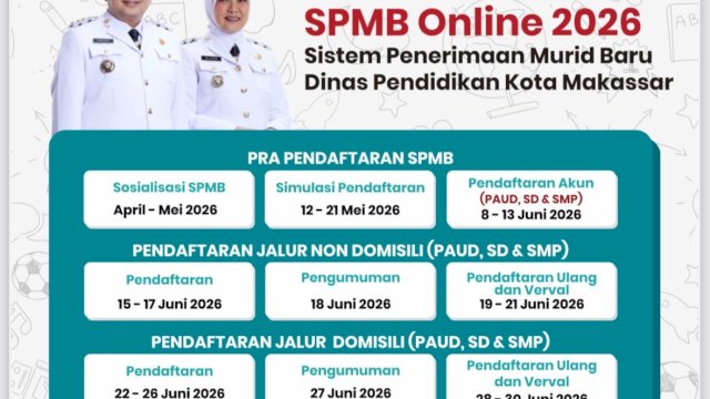 Pendaftaran SPMB 2026 Dibuka, Disdik Makassar Tegaskan Tak Ada Tambahan Kuota