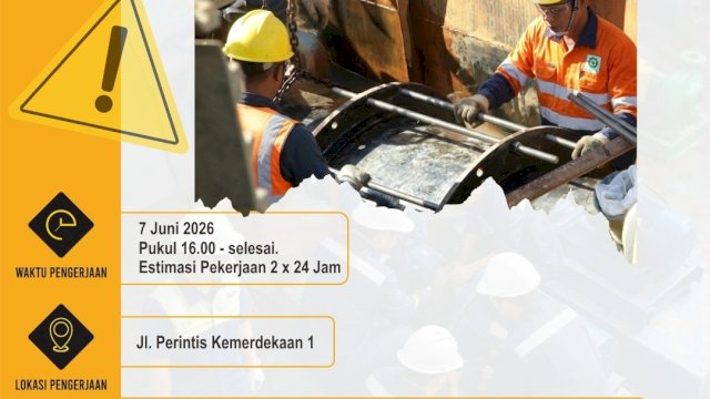 Antisipasi Kehilangan Air, PDAM Makassar Lakukan Perbaikan Pipa Distribusi 400 MM