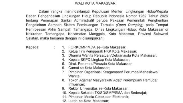 Pemkot Makassar Resmi Hentikan Open Dumping di TPA Tamangapa, Mulai 1 Agustus Hanya Terima Sampah Residu