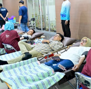 Semarak HUT ke-102, PDAM Makassar dan Karang Taruna Gelar Donor Darah