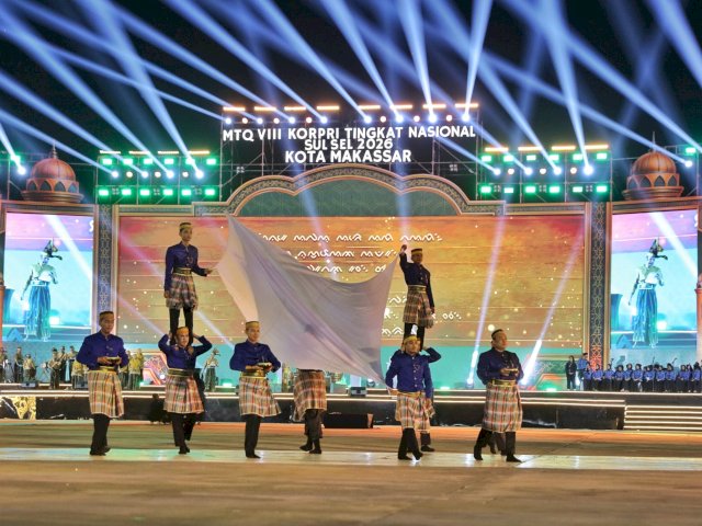 Lewat Tari Kolosal, 150 ASN Makassar Perkenalkan Falsafah Sulsel di Panggung MTQ VIII Korpri