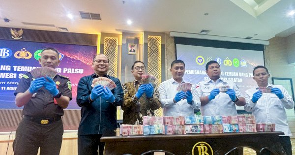 BI-BOTASUPAL Sulsel Musnahkan Ribuan Lembar Uang Rupiah Palsu