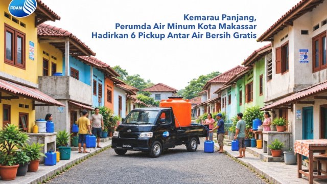 Kemarau Panjang, PDAM Makassar Hadirkan 6 Pickup untuk Antar Air Bersih Gratis