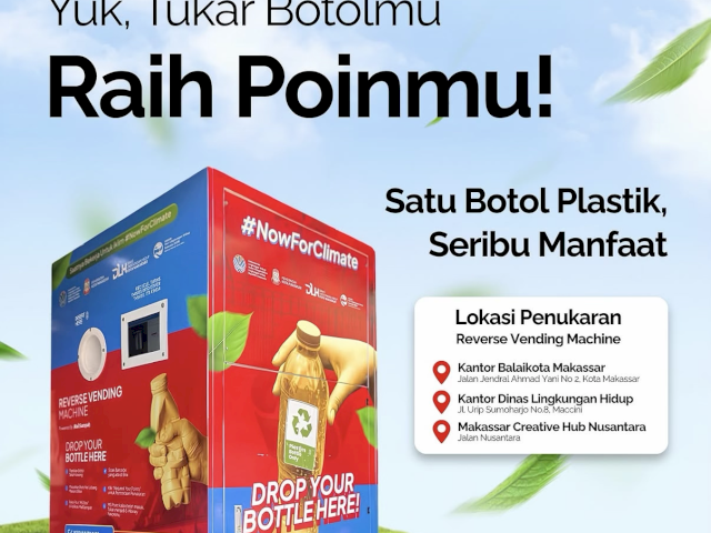 DLH Makassar Sediakan Reverse Vending Machine di Tiga Lokasi, Botol Plastik Bisa Ditukar Poin